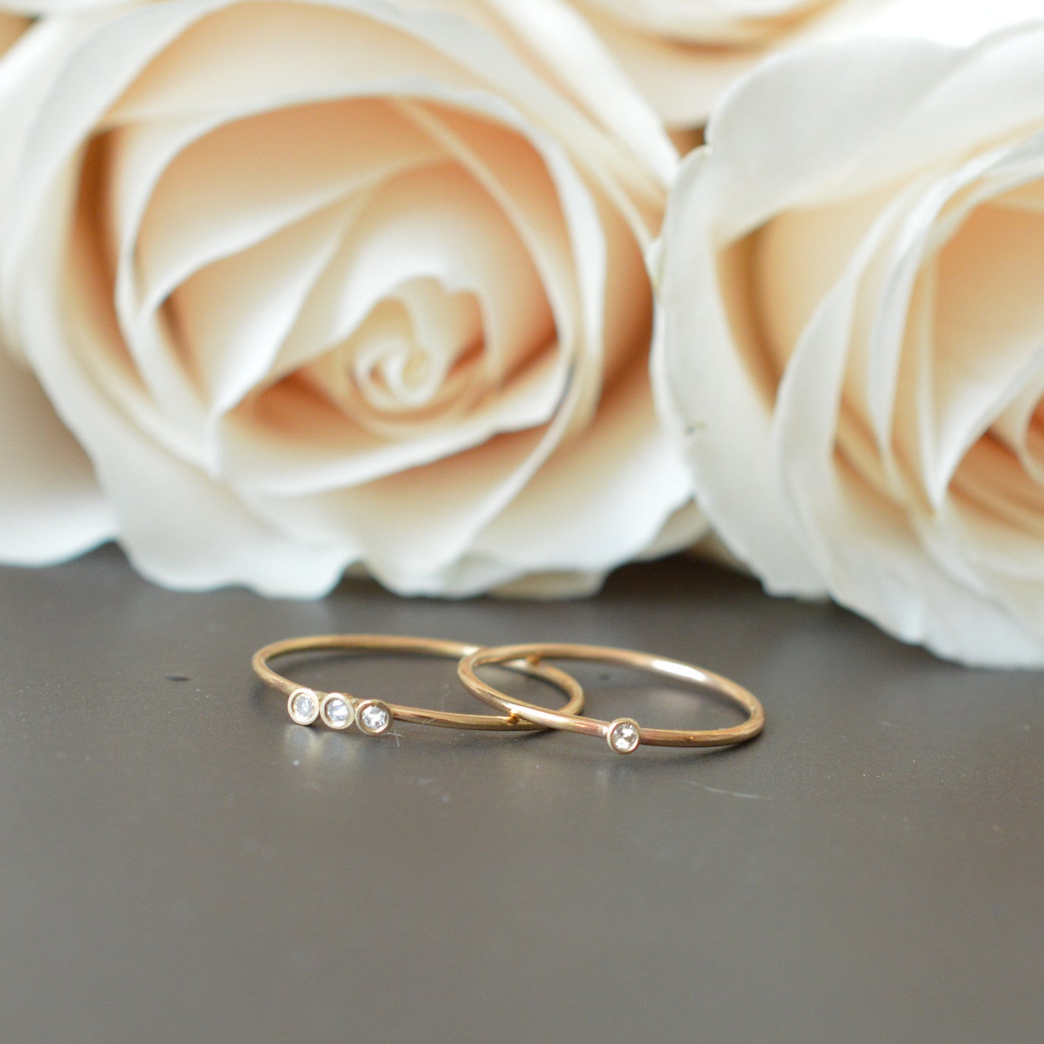 Tiny Star Ring, Dainty Stackable Rings, Gold Minimal Rings Gold Vermeil / 5