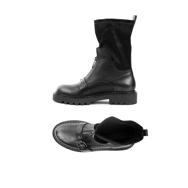 metal combat boots