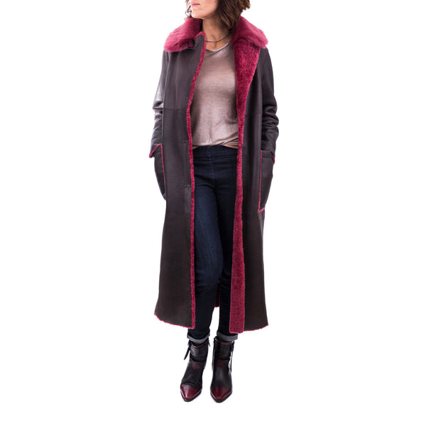 Reversible Shearling Coat Dark Brown / Red – HENRY BEGUELIN