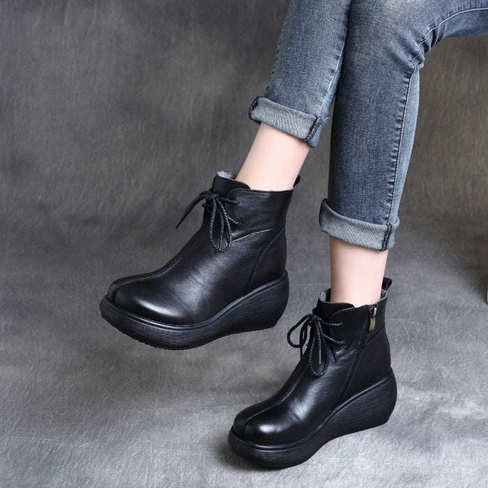 Retro Platform Wedge Women Boots |Gift Shoes — Obiono