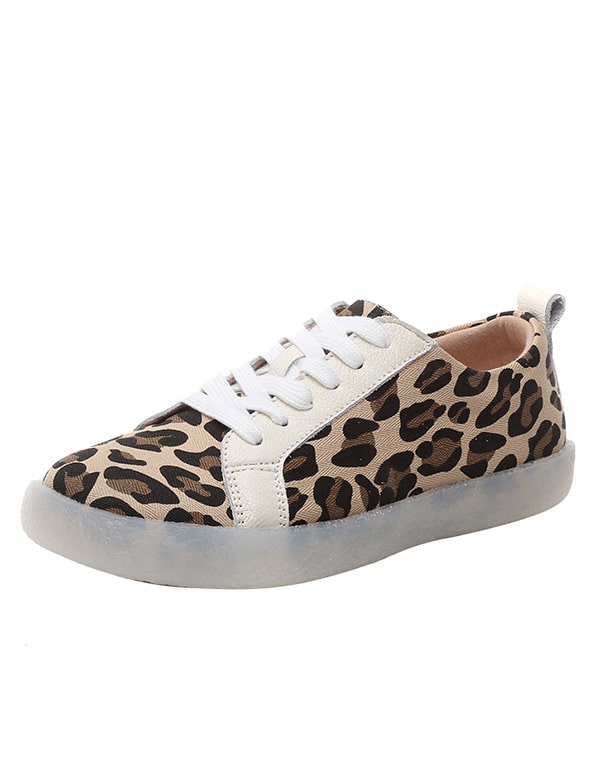 Canvas Print Women's Leopard Casual Shoes — Obiono