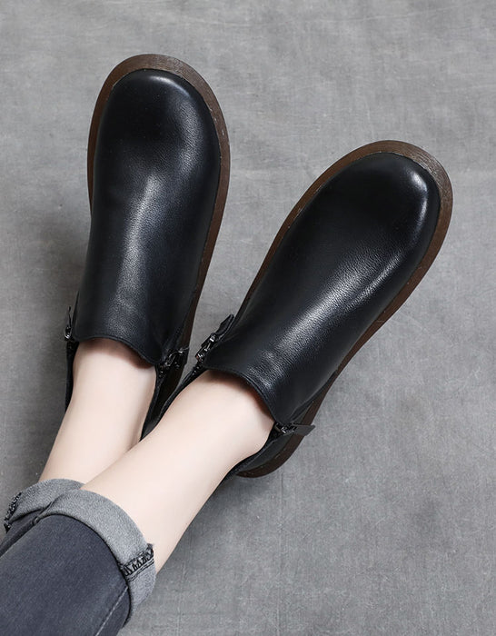 Comfort Bouncing Sole Soft Leather Short Boots 35-43 — Obiono