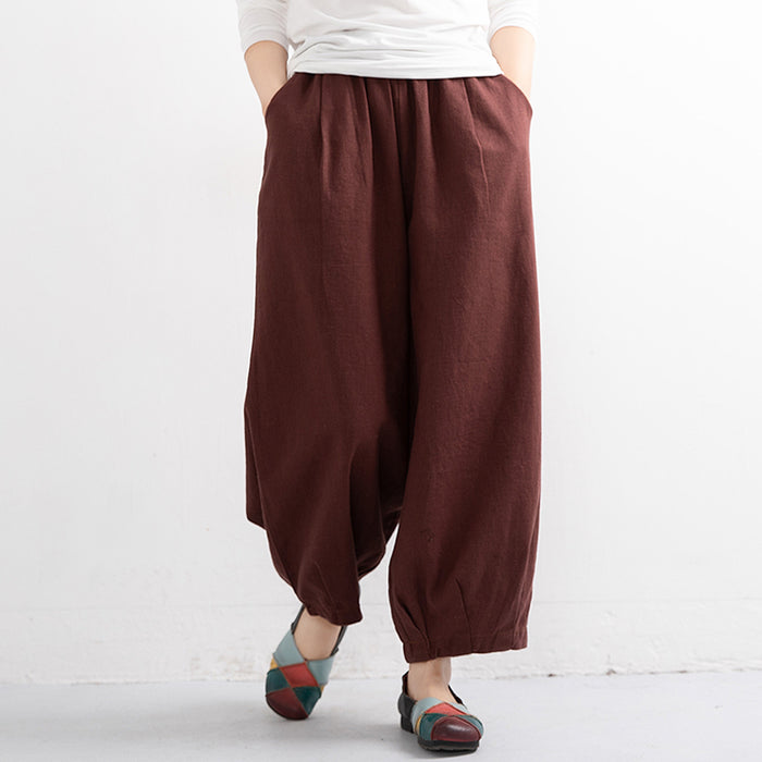 Cotton Linen Loose Wide Leg Pants — Obiono