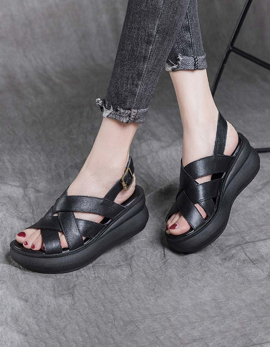 Cross Straps Summer Holiday Wedge Sandals — Obiono