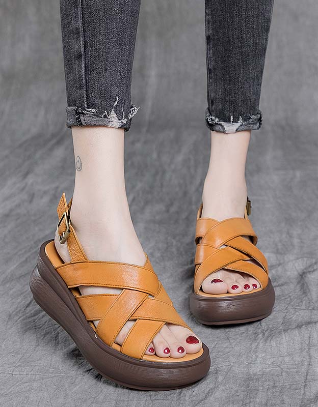 Cross Straps Summer Holiday Wedge Sandals — Obiono