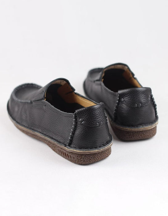OBIONO Men's Handmade Retro Leather Flats — Obiono