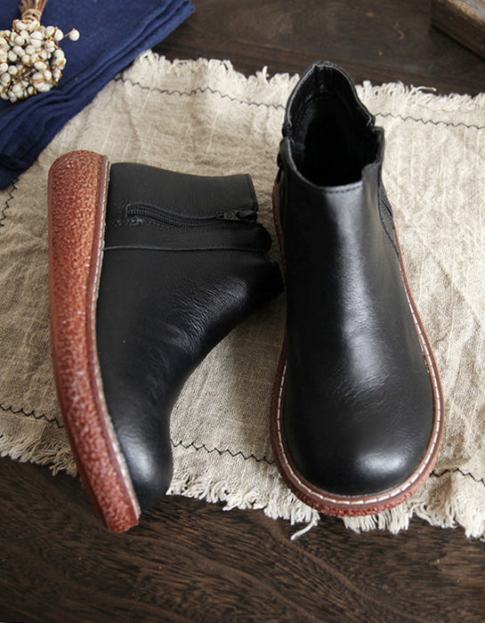 Non-slip Round Head Handmade Retro Boots — Obiono