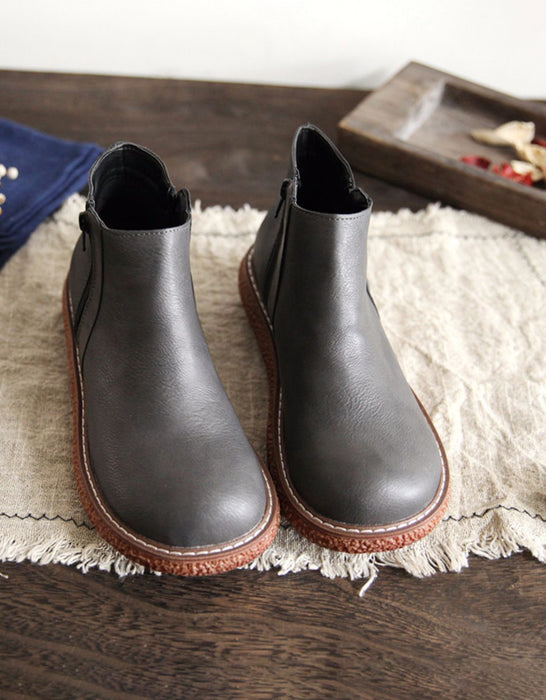 Non-slip Round Head Handmade Retro Boots — Obiono