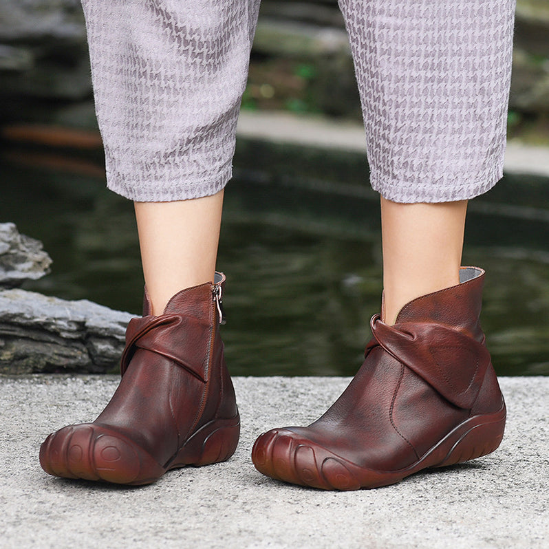 Original Retro Handmade Leather Women's Boots — Obiono
