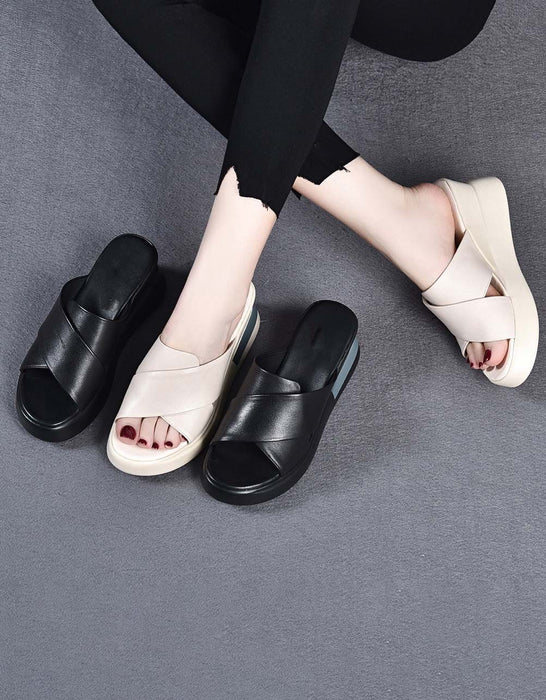 Summer Holiday Retro Wedge Slippers — Obiono