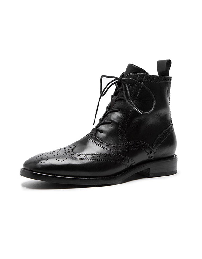 VintageBritishStyleLaceUpBrockOxfordBootsblack min 04567599 fef3 4dcf 88e2 d14c60925593
