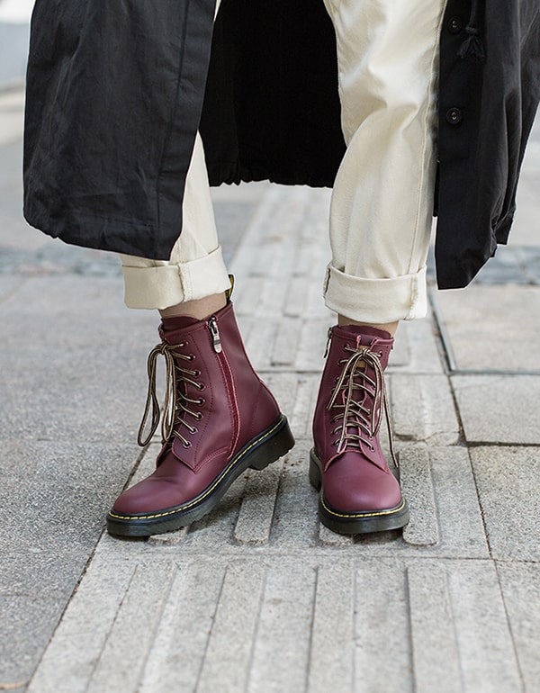 Winter Autumn Smooth Leather Lace Up Dr Marten Boots — Obiono