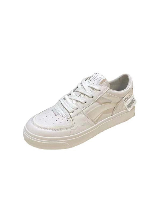 OBIONO Women's Casual White Leather Sneakers — Obiono