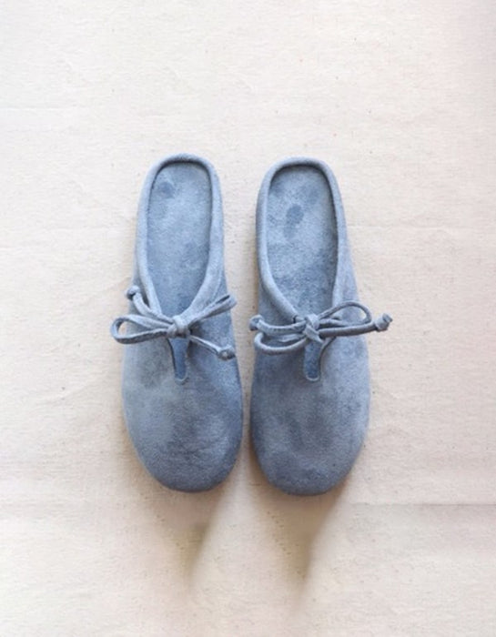 Women's Handmade Suede Flat Slippers — Obiono