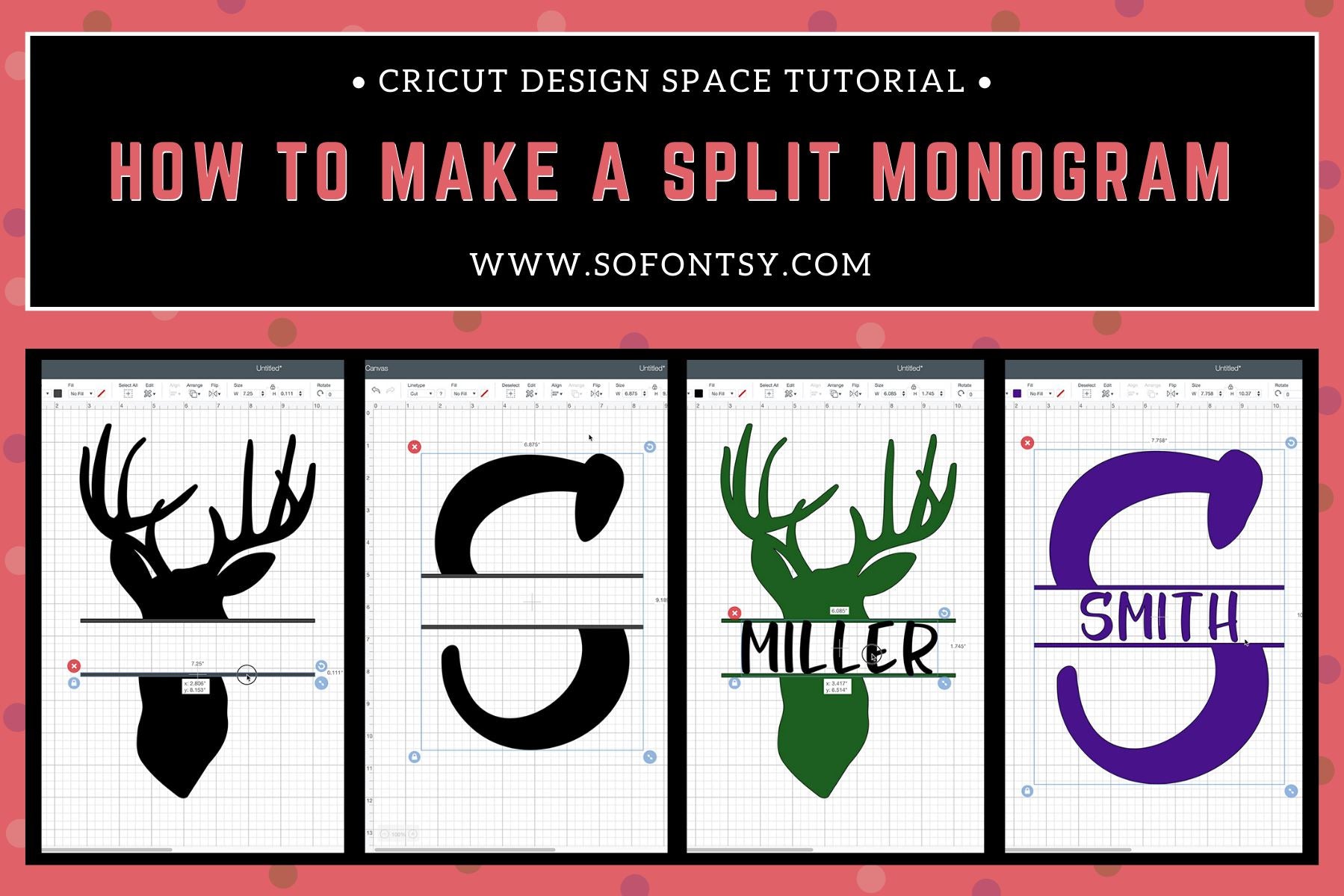 Download Cricut Design Space Tutorial How To Make Split Monograms So Fontsy
