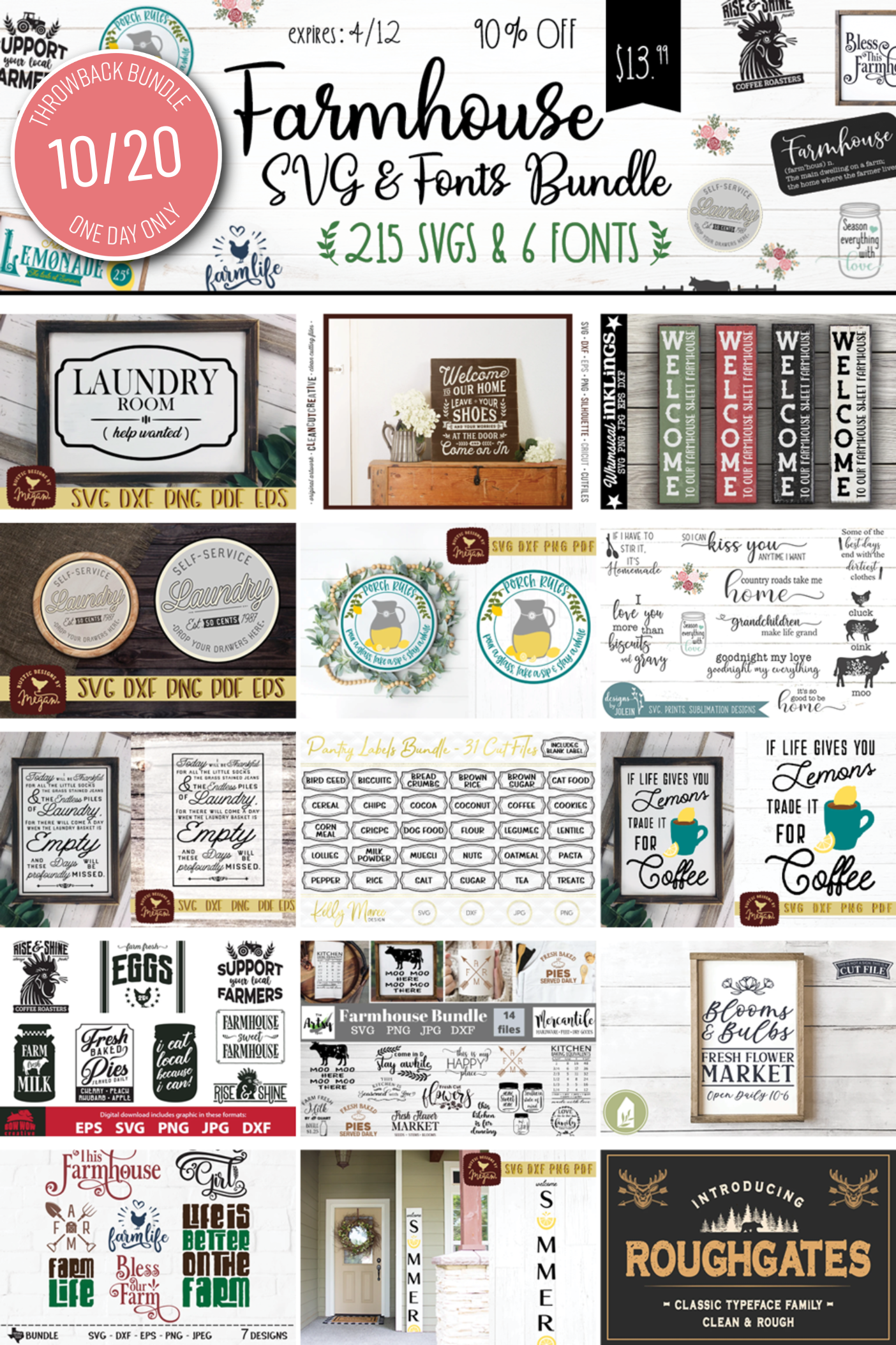 Farmhouse SVG & Font Bundle from So Fontsy