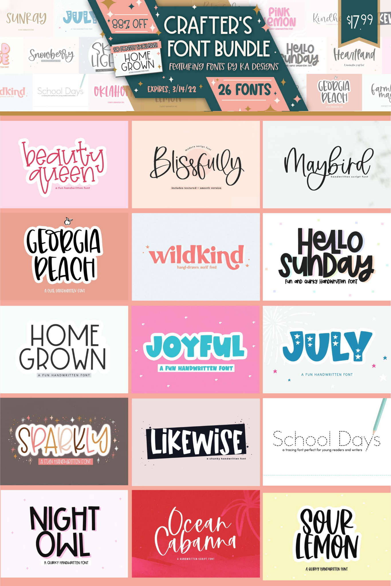 Crafters Font Bundle from So Fontsy