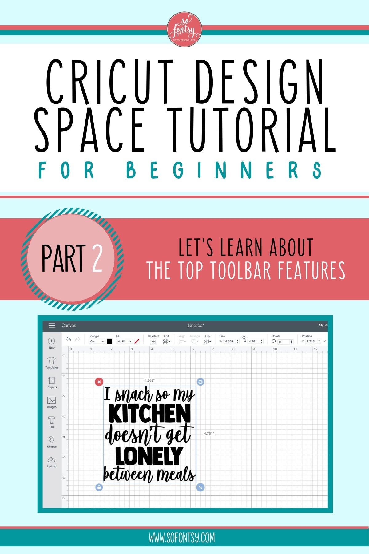 Cricut Design Space Tutorial for Beginners Part 2 Top Tool Bar Features