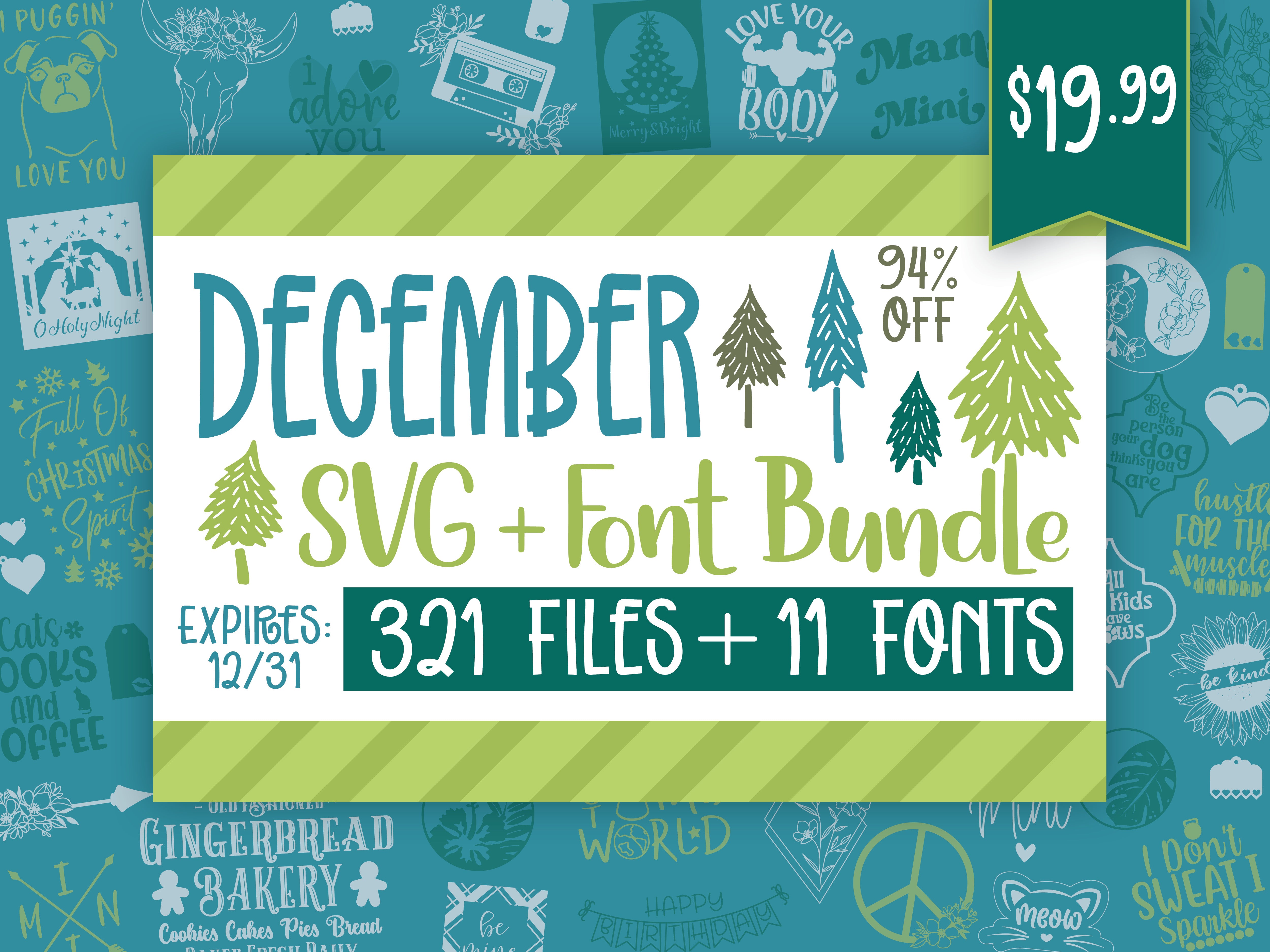 December 2021 SVG Design & Font Bundle from So Fontsy