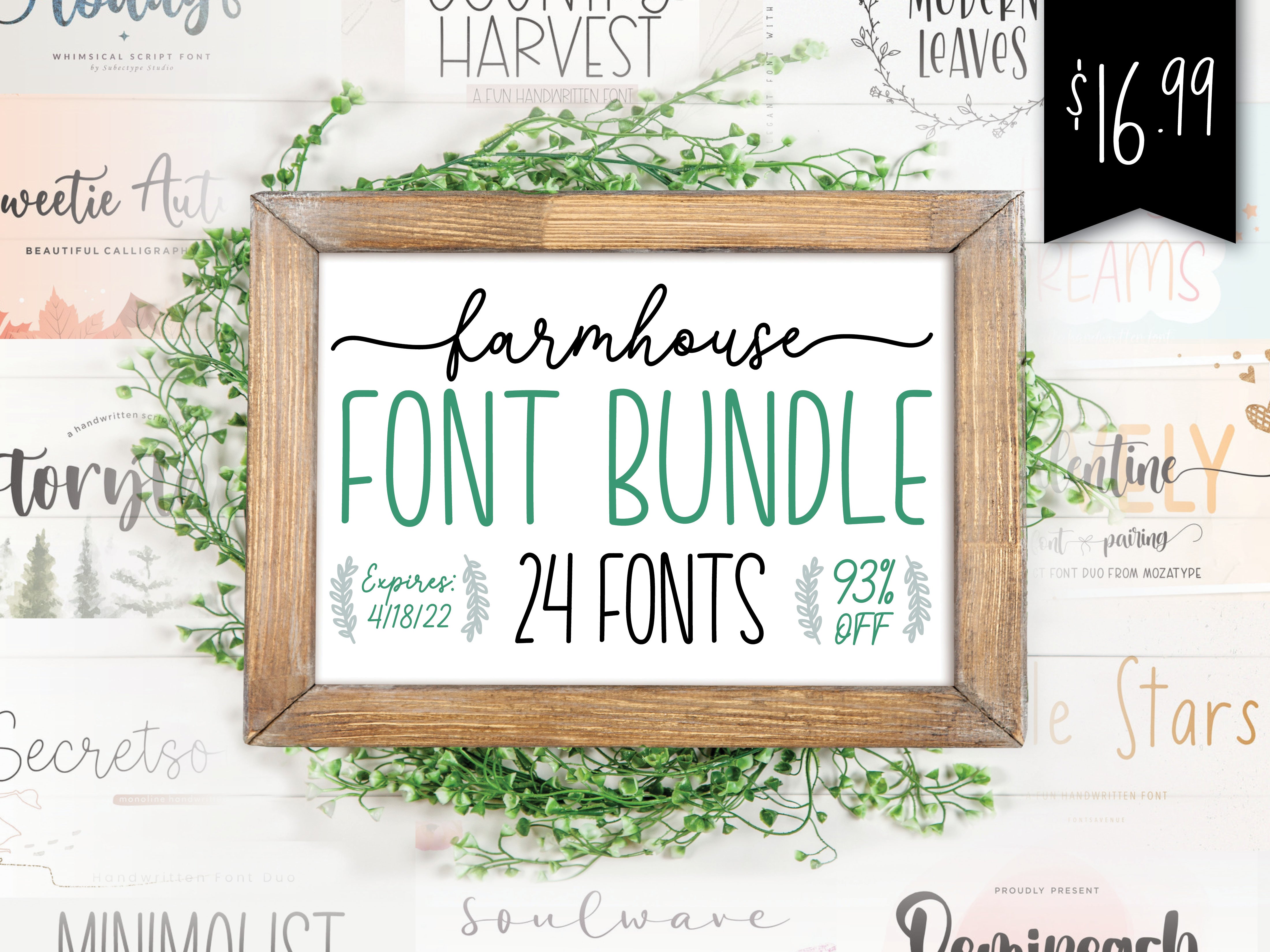 Farmhouse Font Bundle from So Fontsy