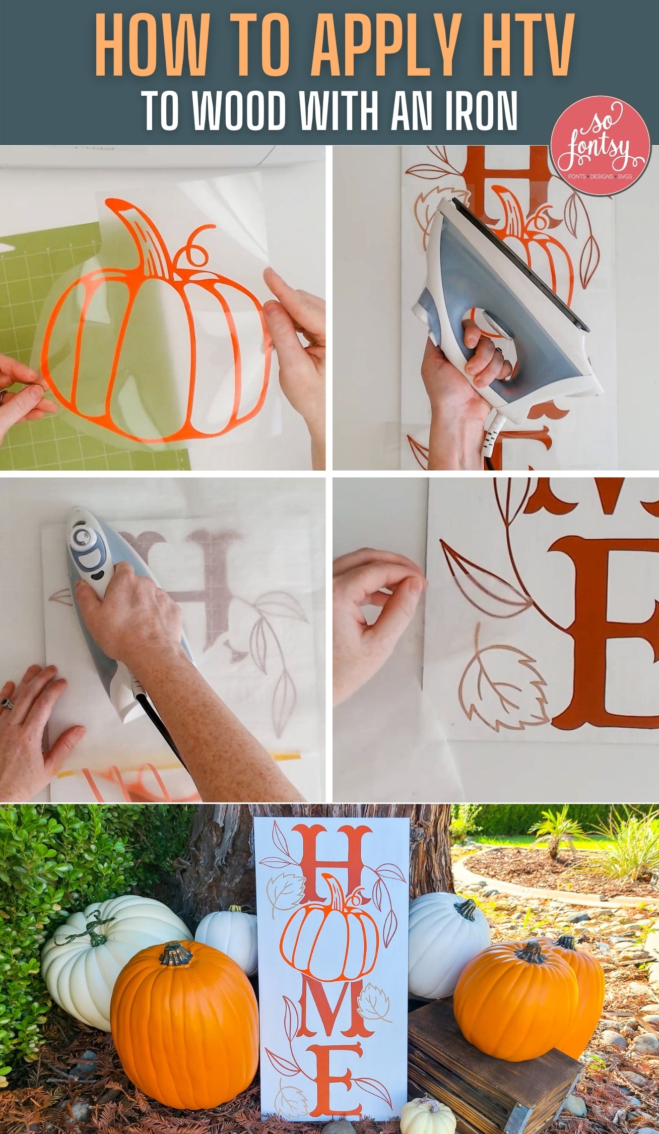 How to Apply HTV to Wood with an Iron - So Fontsy