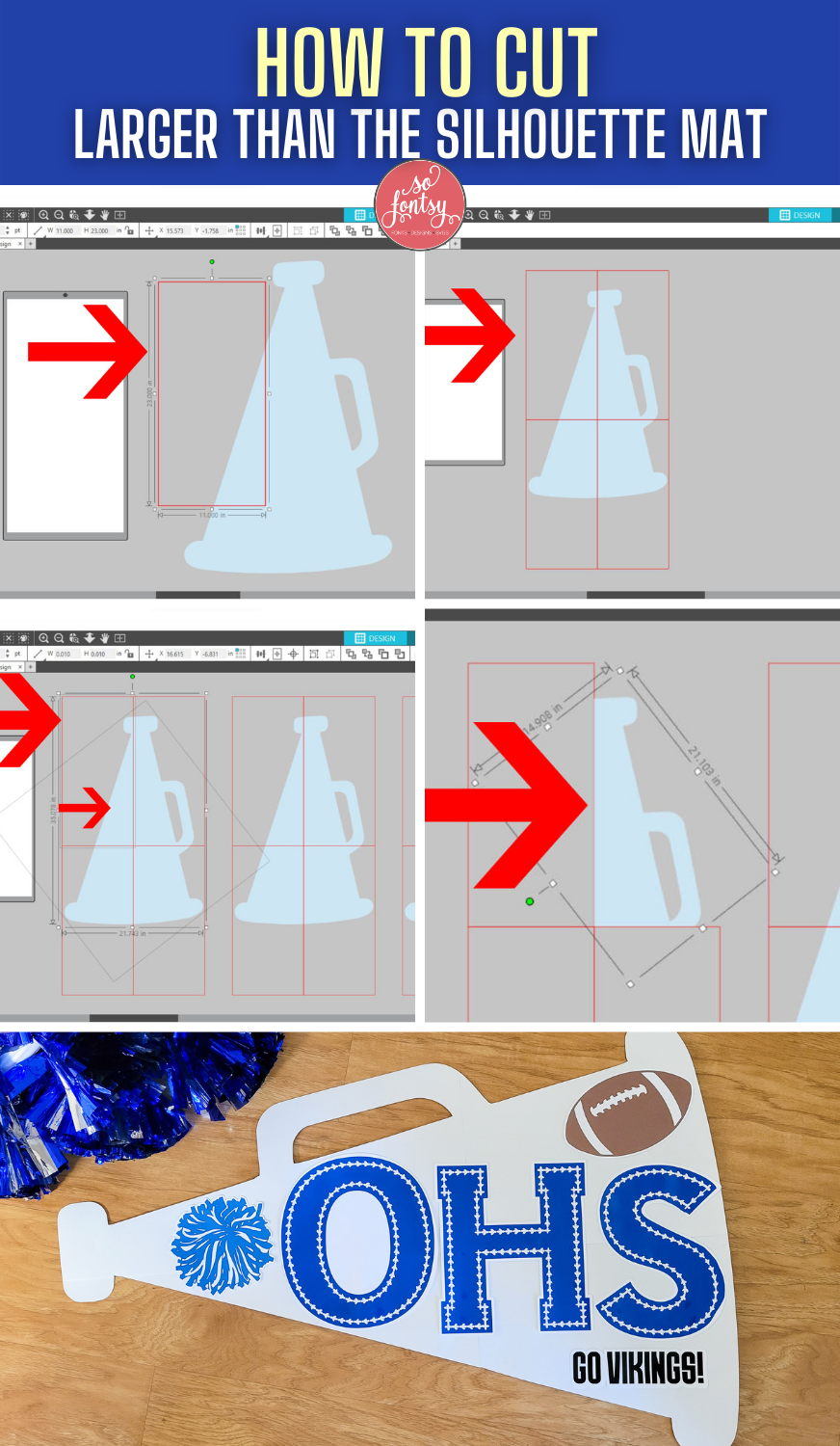 HOW TO CUT LARGER THAN THE SILHOUETTE CAMEO 4 CUTTING MAT