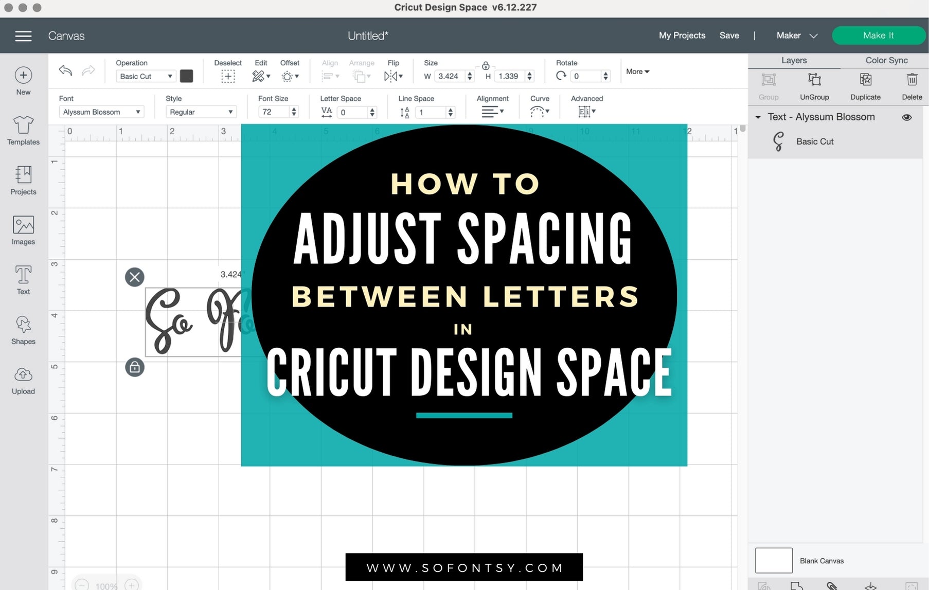 Make any font a Stencil Font in Cricut Design Space 
