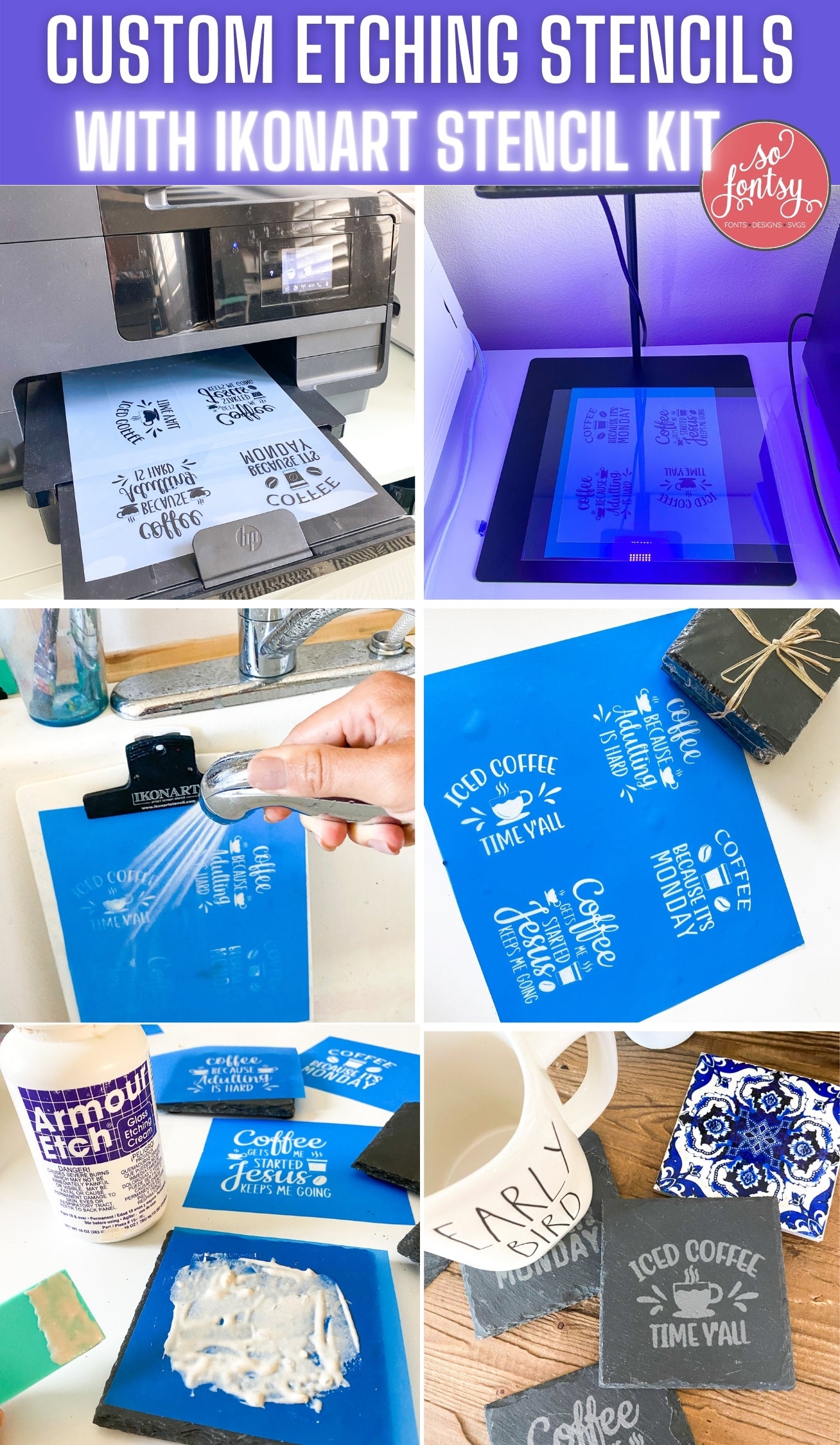 Custom etching stencils with ikonart stencil kit