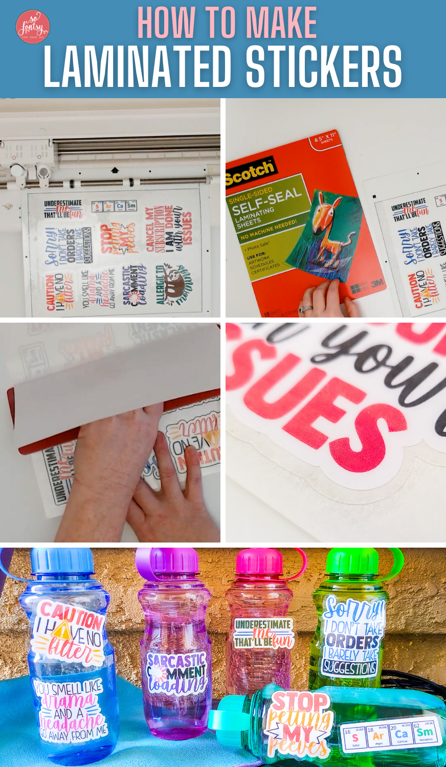 How to Laminate Printable Stickers - So Fontsy