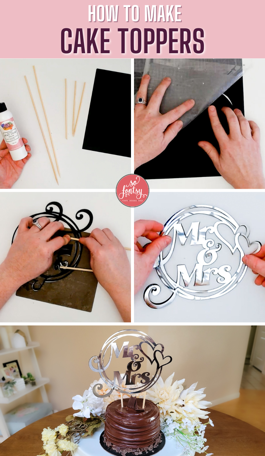 how to make cake toppers tutorial so fontsy