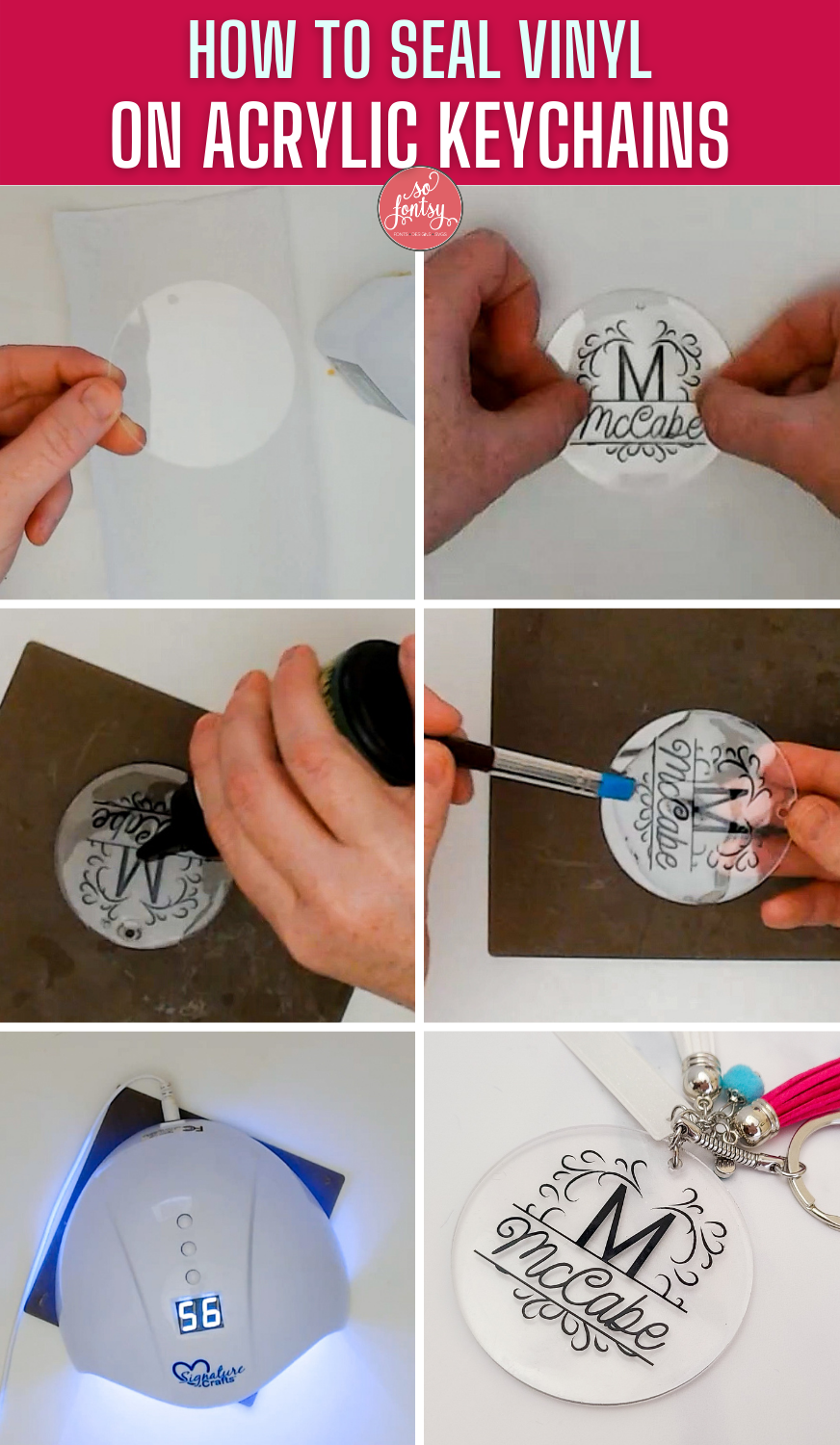 How To Make Acrylic Round Keychains With Vinyl Decals Using