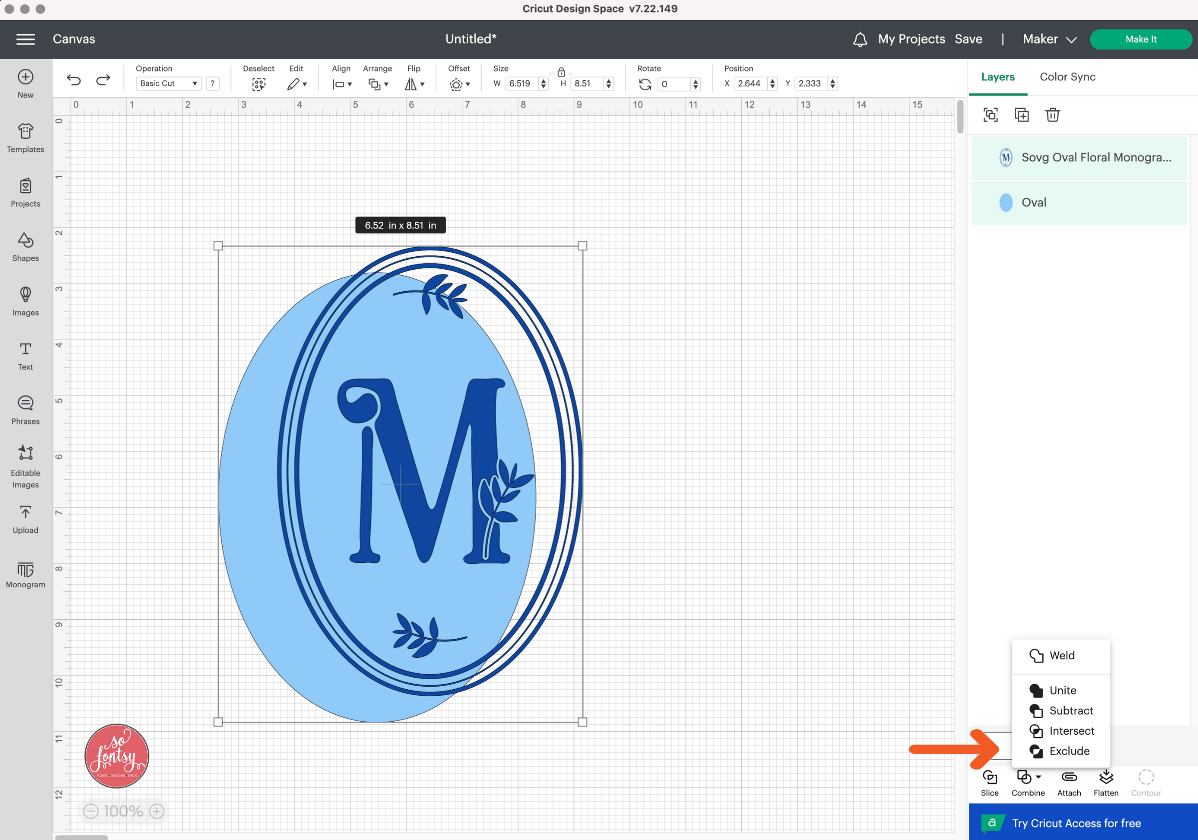 How to Unweld Combine Menu Options Cricut Design Space Tutorial