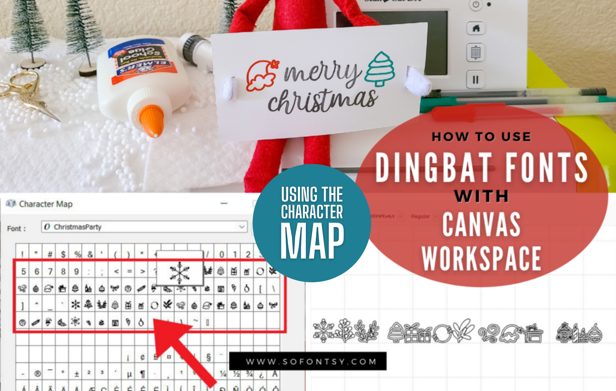 How to Use Dingbat Fonts with Canvas Workspace using the Character Map PC Windows