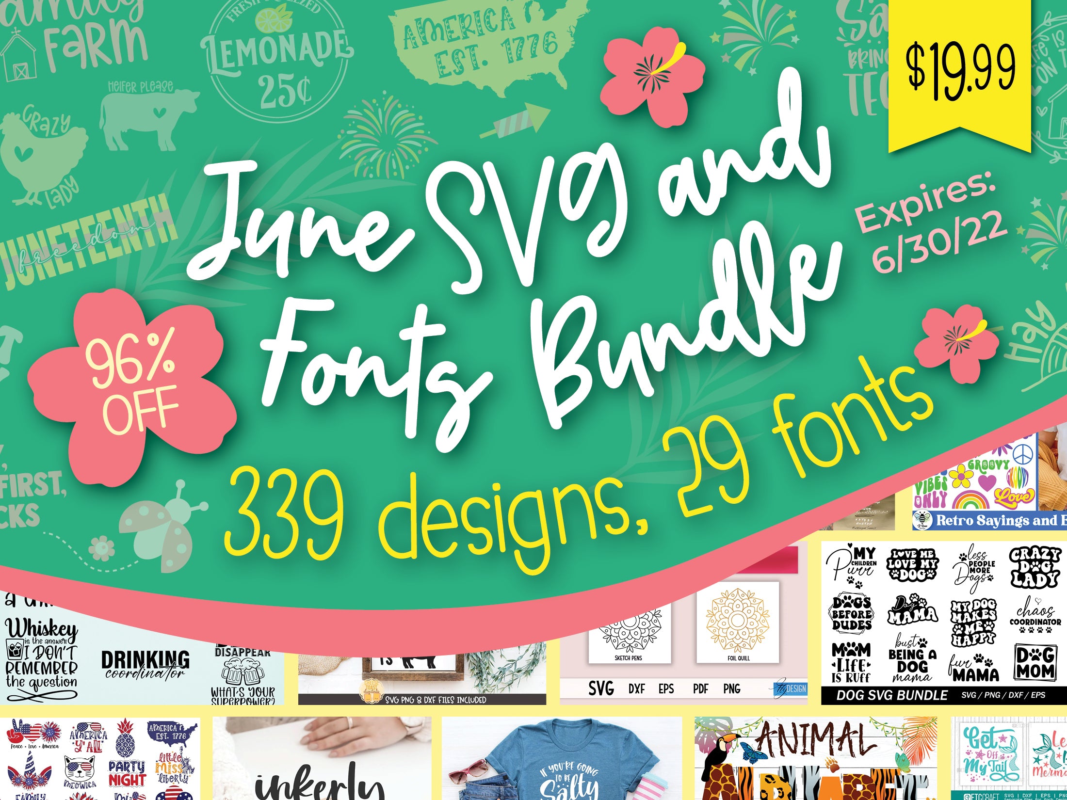 June 2022 SVG and Font Bundle So Fontsy