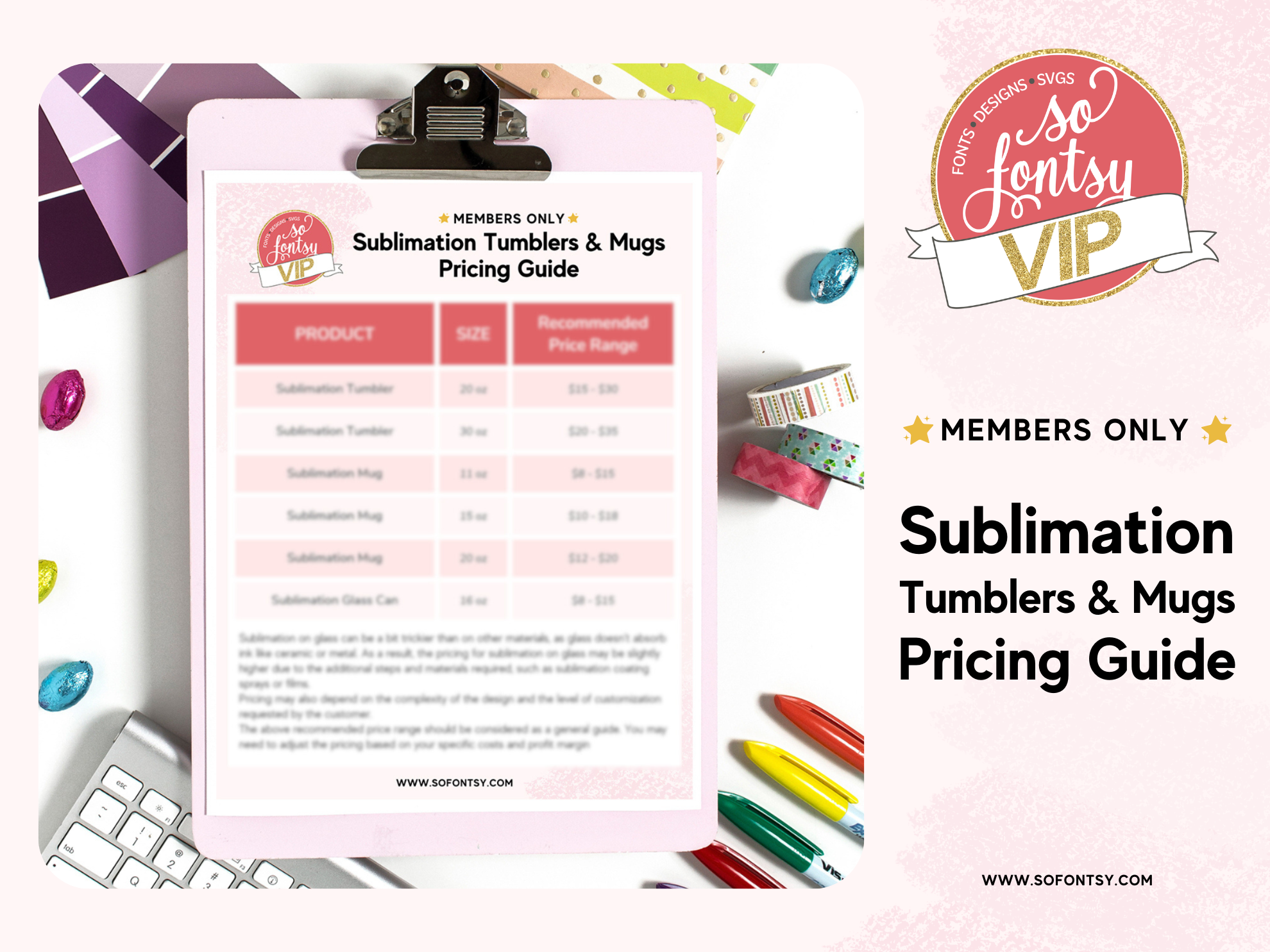 Sublimation Tumbler & Mugs Pricing Guide - VIP Printable