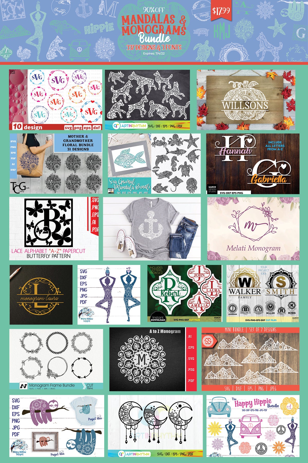 Mandalas & Monograms Design Bundle So Fontsy