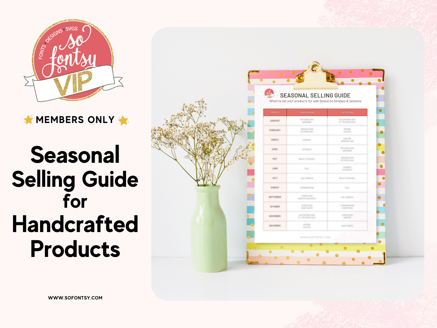 Seasonal Selling Guide for Handcrafted Products Printable