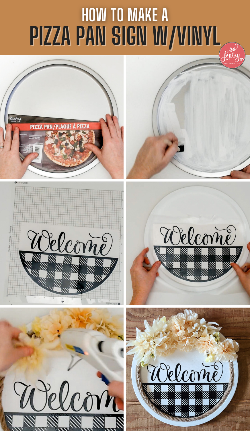 How to Make a Pizza Pan Farmhouse Sign w/ Vinyl So Fontsy