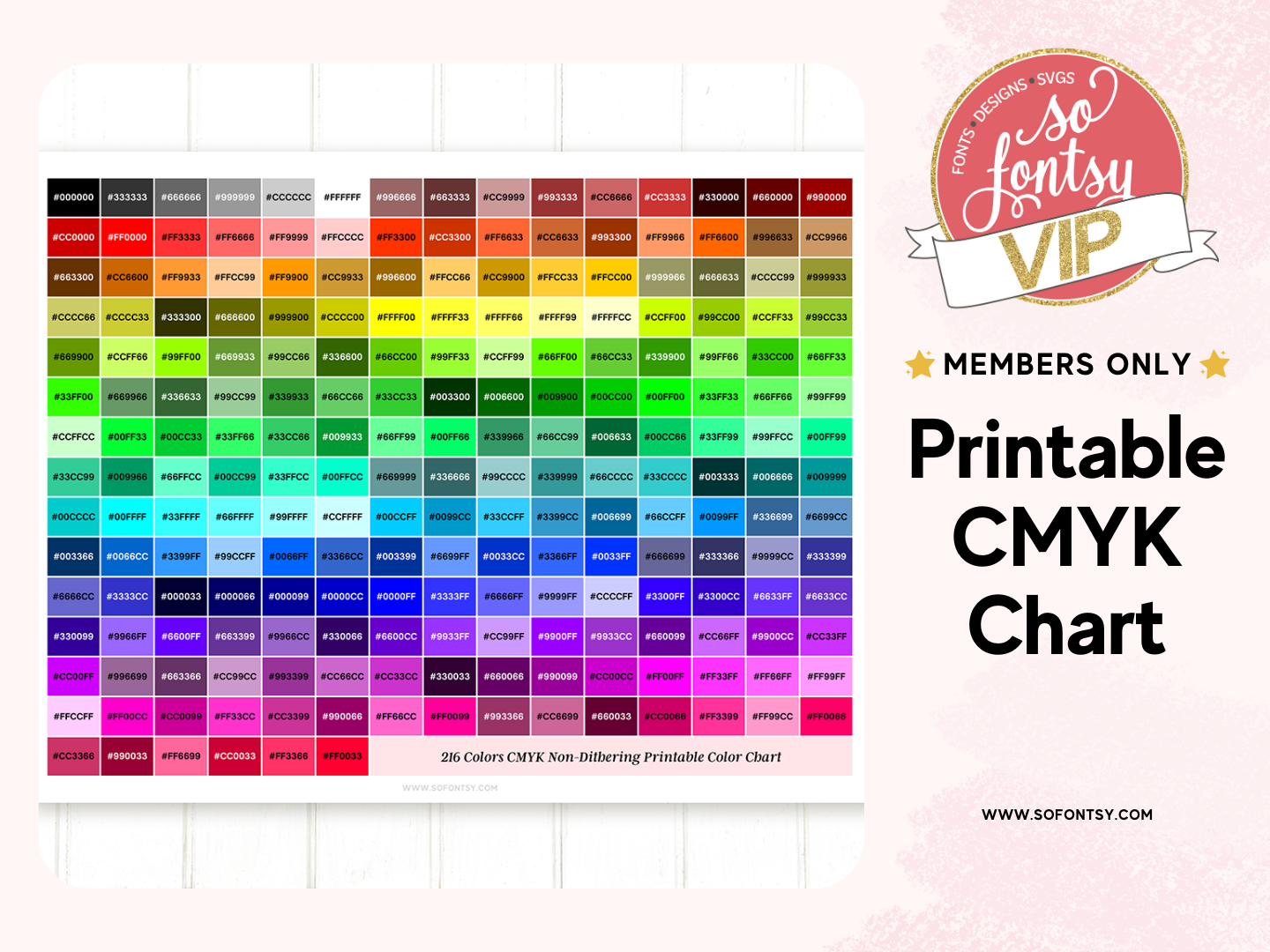 Printable CMYK Color Chart - So Fontsy