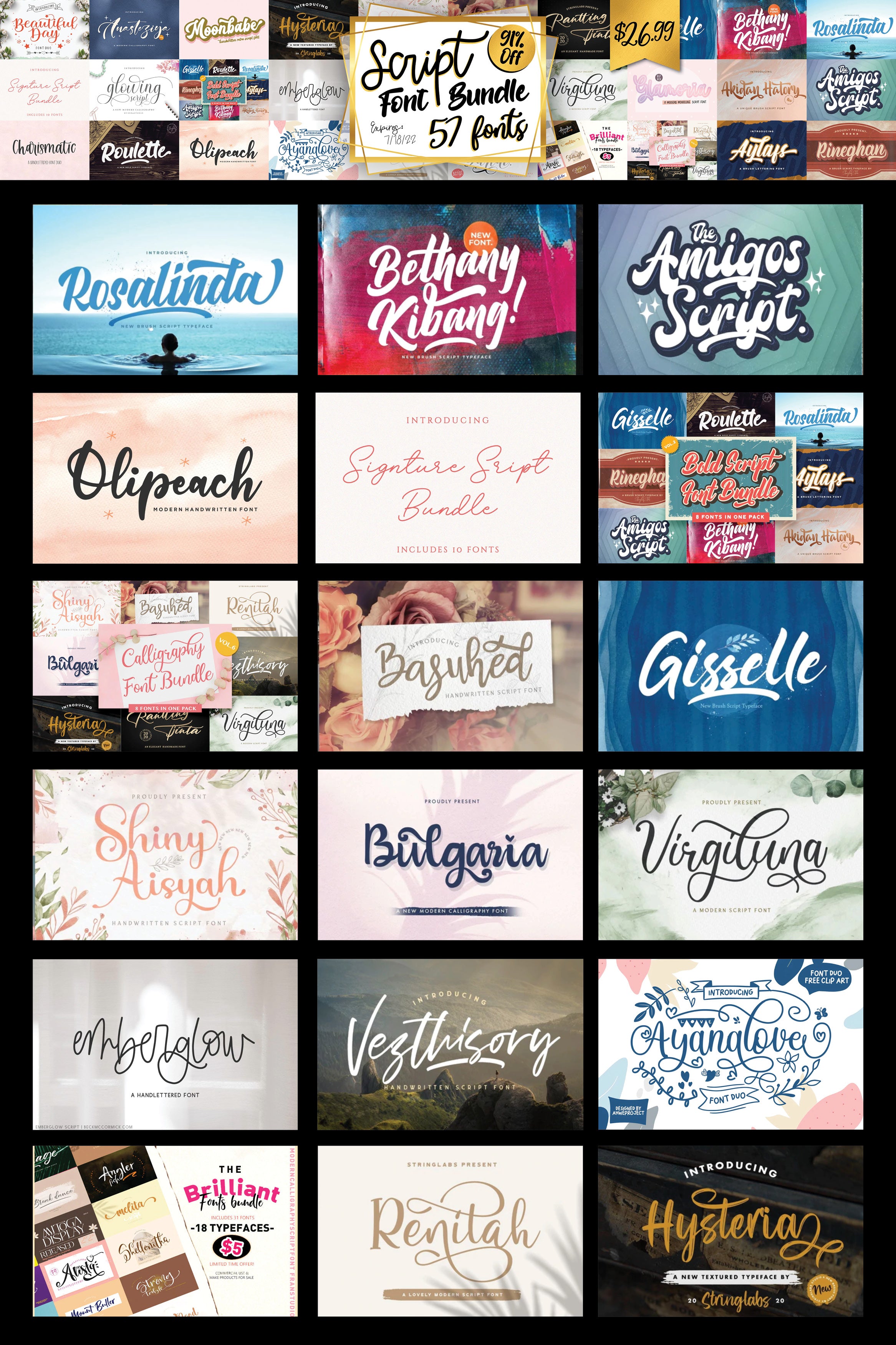 Script Font Bundle So Fontsy