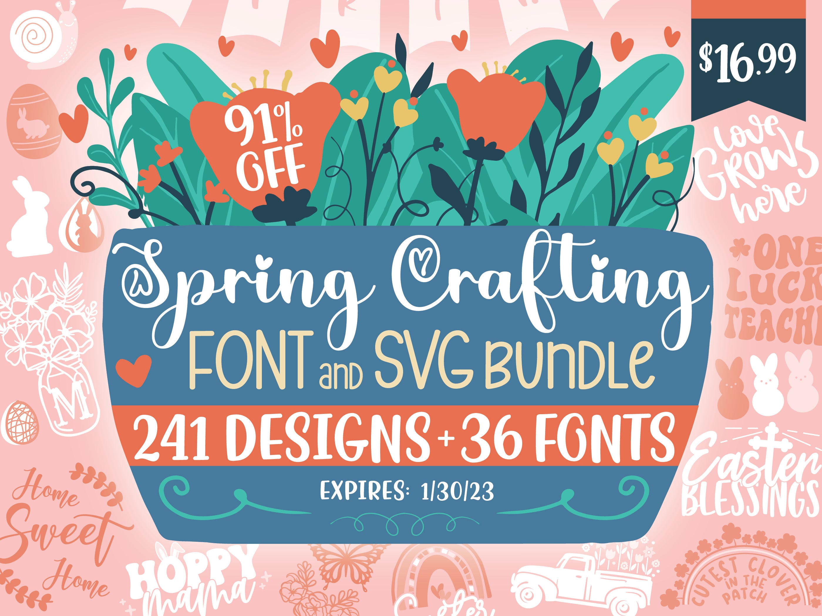 Spring Crafting Font & SVG Design Bundle