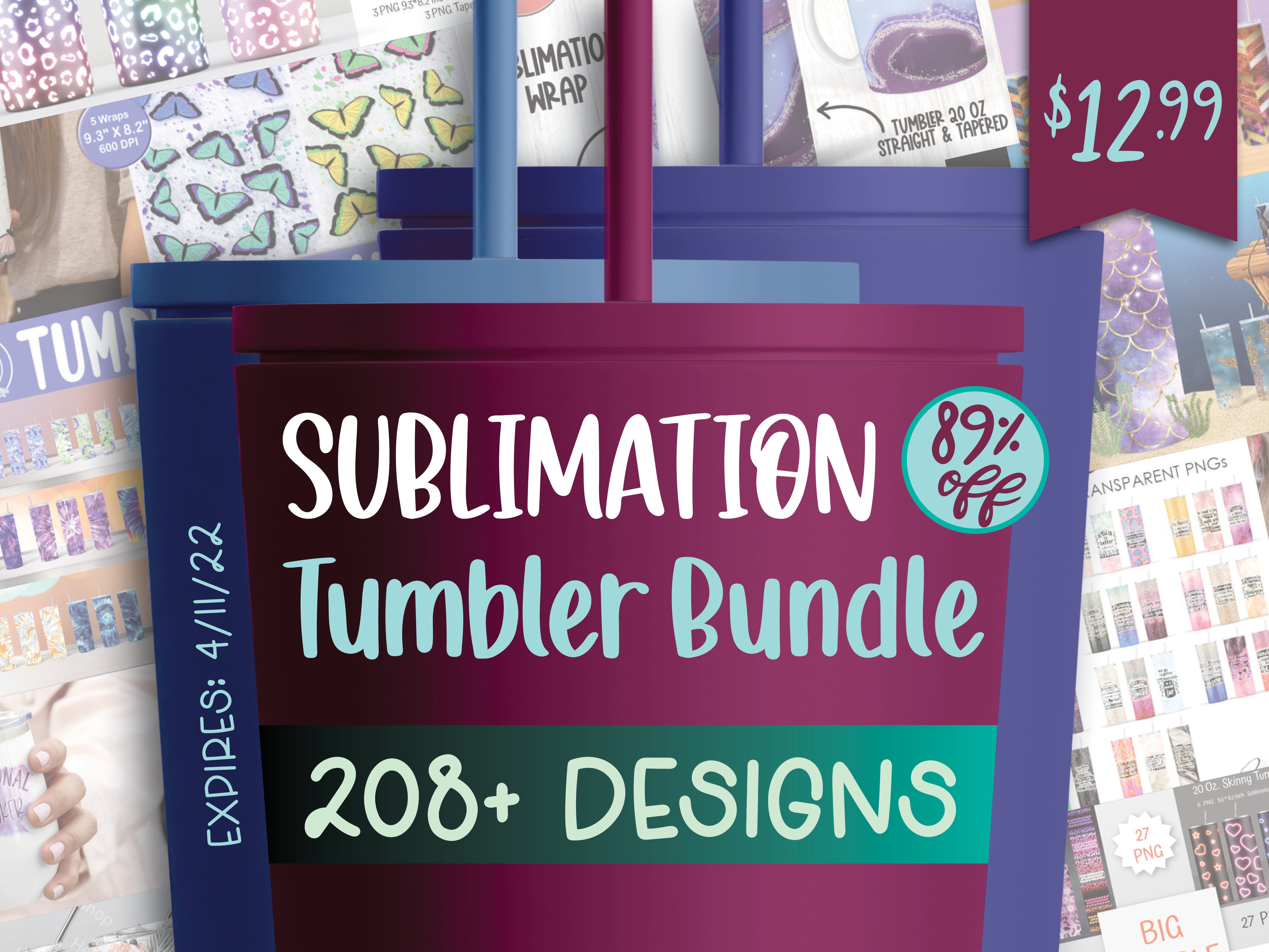 Sublimation Tumbler Design Bundle So Fontsy