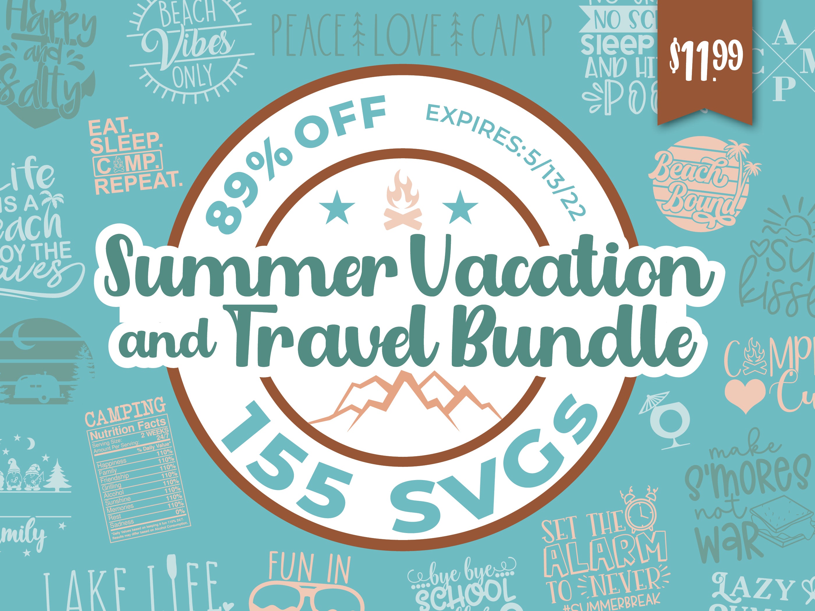 Summer Vacation & Travel SVG Design Bundle from So Fontsy