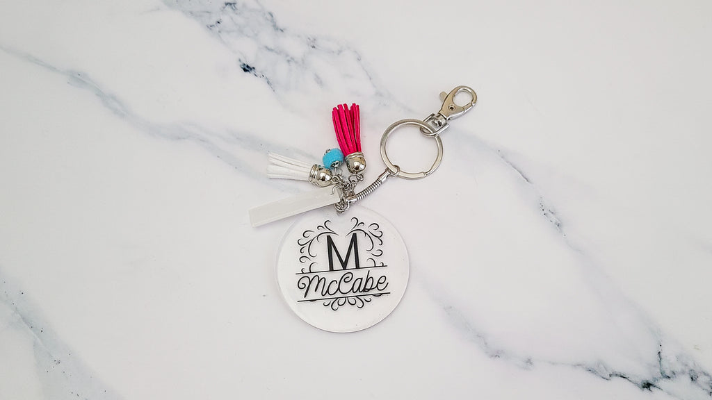 A-Z Resin and Acrylic Keyring with Clip