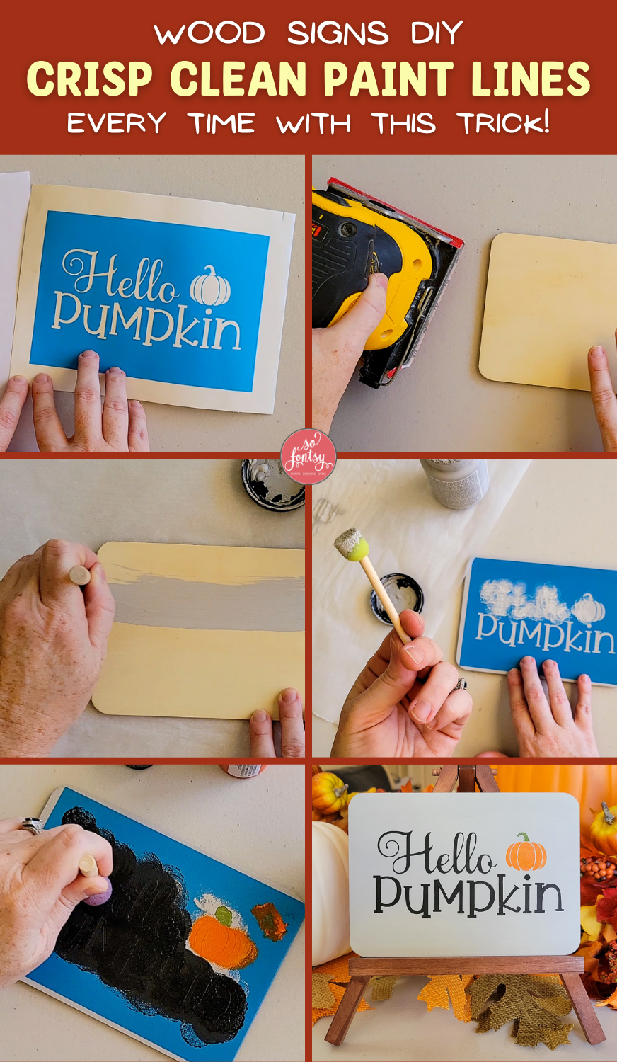 Clean Crisp Paint Lines on Wood Signs Every Time w/ This Trick