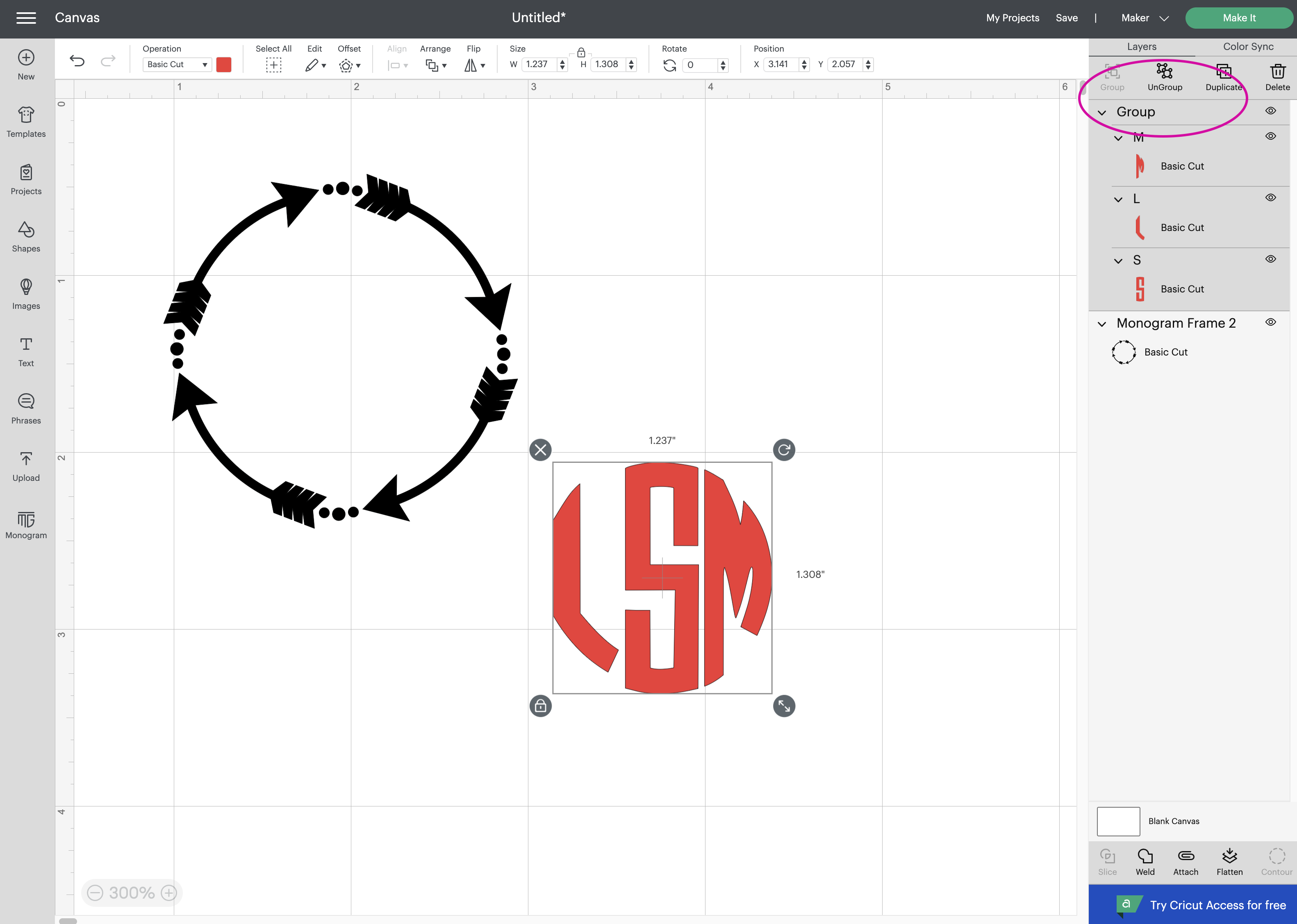how to create a monogram in cricut design space 5