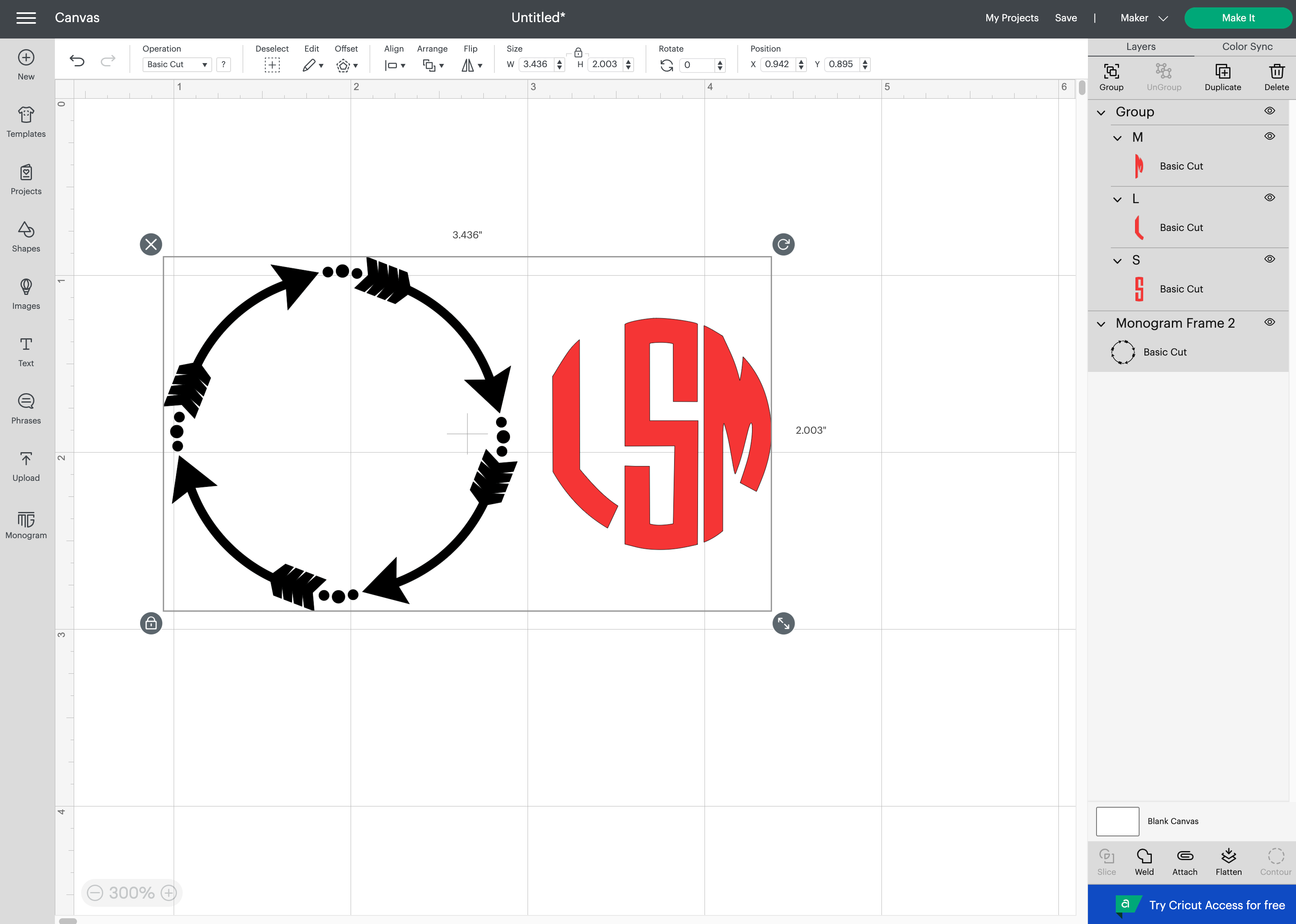 how to create a monogram in cricut design space 6