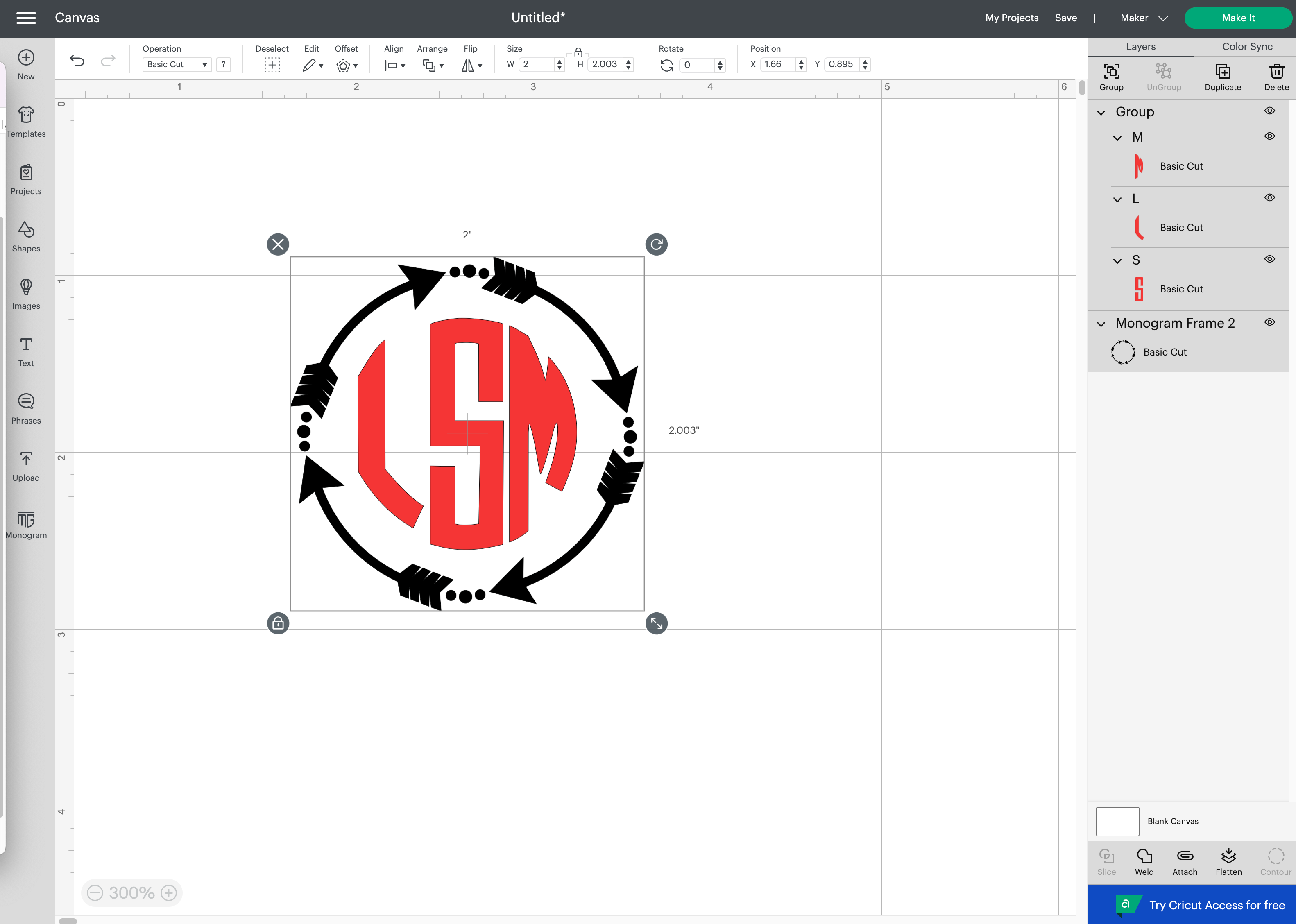 how to create a monogram in cricut design space 7