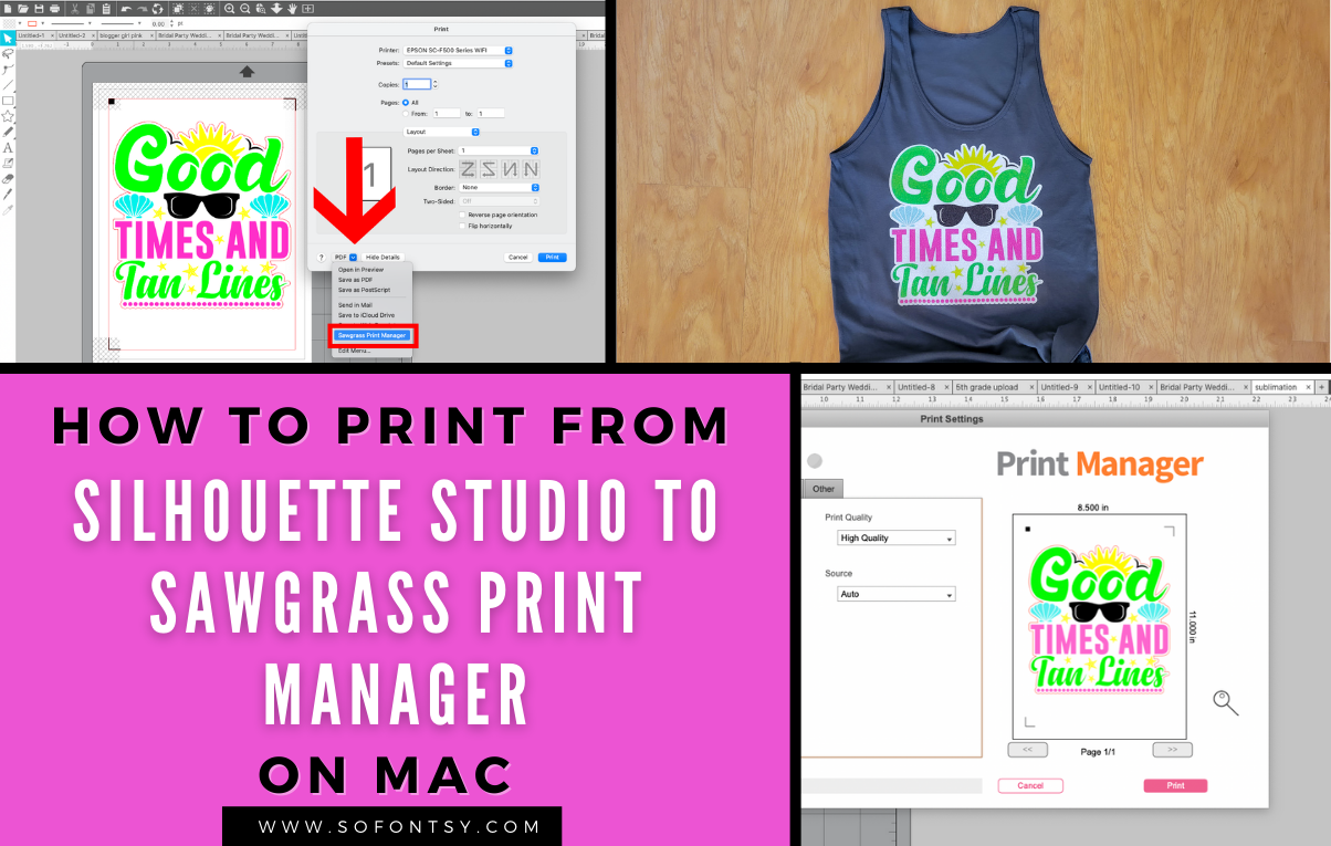 how to print to sawgrass from silhouette studio