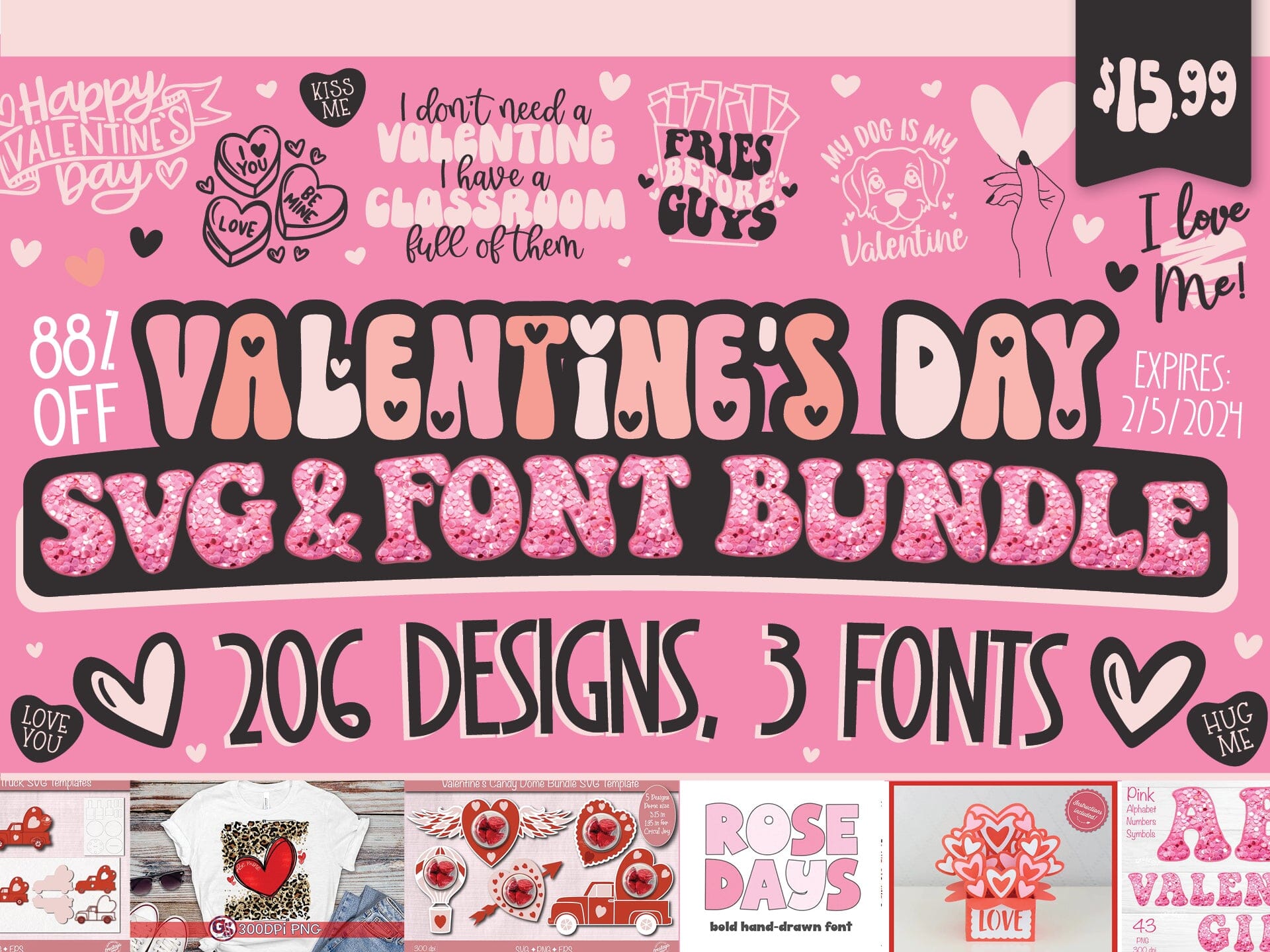 22x48 Valentines Day & St Patrick's Day Pre-Built Gang Sheet - So